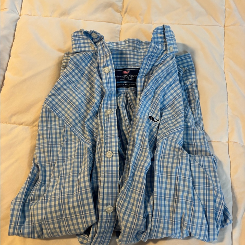 Vineyard Vines Light Blue Checkered Shirt